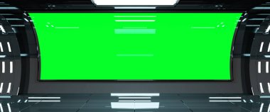 Uzay gemisi karanlık iç 3d render