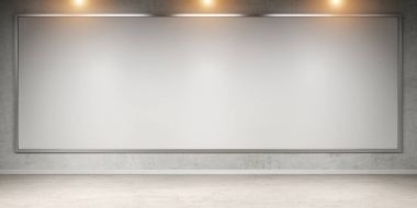 Beyaz boşlukları bir duvar 3d render tuval