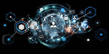 Sosyal ağ arabirimi 3d render