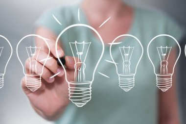 Bir kroki ampul kalemle çizim işkadını