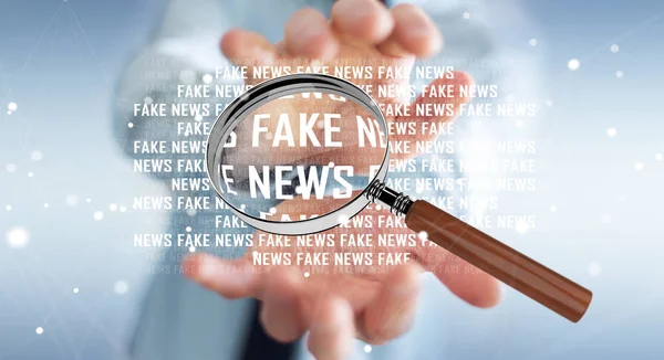 İşadamı sahte haber bilgi 3d render keşfetmek