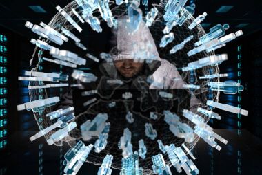 Bir bilgisayar ile kişisel verileri bilgilere erişim hacker 3d