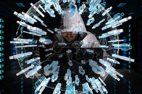 Bir bilgisayar ile kişisel verileri bilgilere erişim hacker 3d