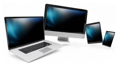 Modern dijital gümüş teknik cihaz 3d render