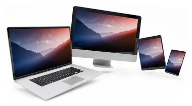 Modern dijital gümüş teknik cihaz 3d render