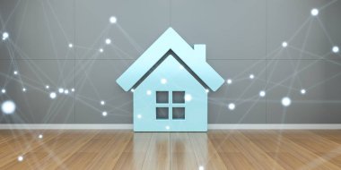 İç bağlantı 3d render ile simgesinde SmartHome