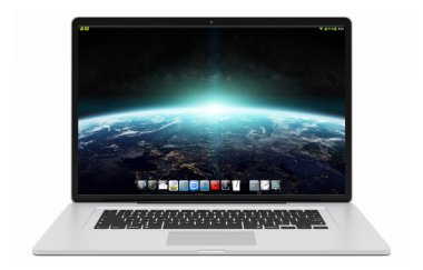 Modern gümüş dizüstü 3d render