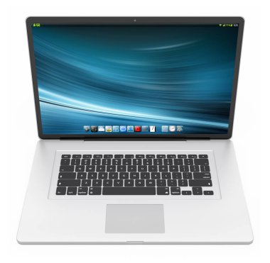 Modern gümüş dizüstü 3d render