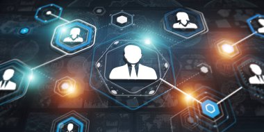 3D render işadamı bağlantı arabirimi