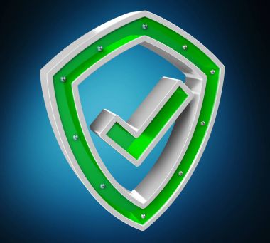 Modern dijital veri virüsten koruma 3d render kalkan