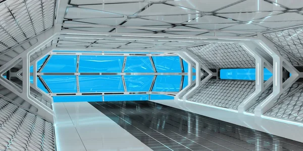 Spaceship intérieur lumineux rendu 3D — Photo