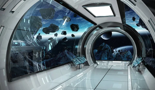 Uzay gemisi iç dünya üzerindeki manzaralı t 3d işleme öğeleri