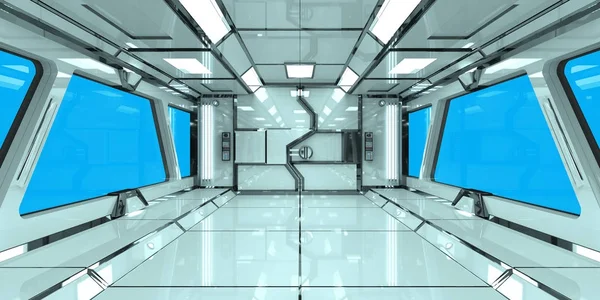 Spaceship bright interior 3D rendering — Stock Photo, Image
