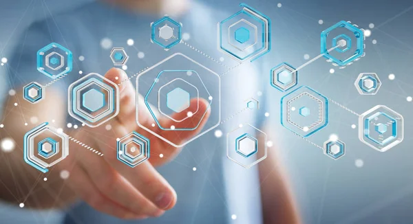 Bir siber saldırı 3d render engellemek için antivirus istimal iş adamı