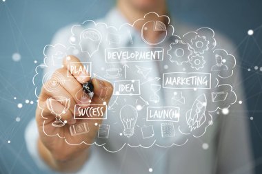 El yazması proje sunumu kalemle çizim işkadını