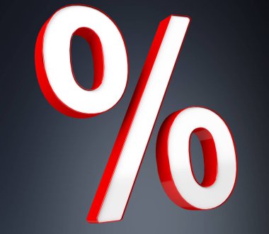 Satış simgeler 3d render havada yüzer