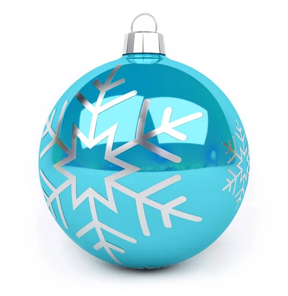 Blue christmas bauble 3D-rendering — Stockfoto