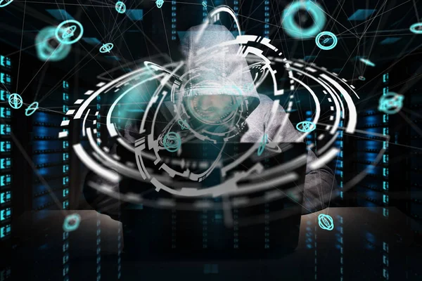 Bir bilgisayar ile kişisel verileri bilgilere erişim hacker 3d