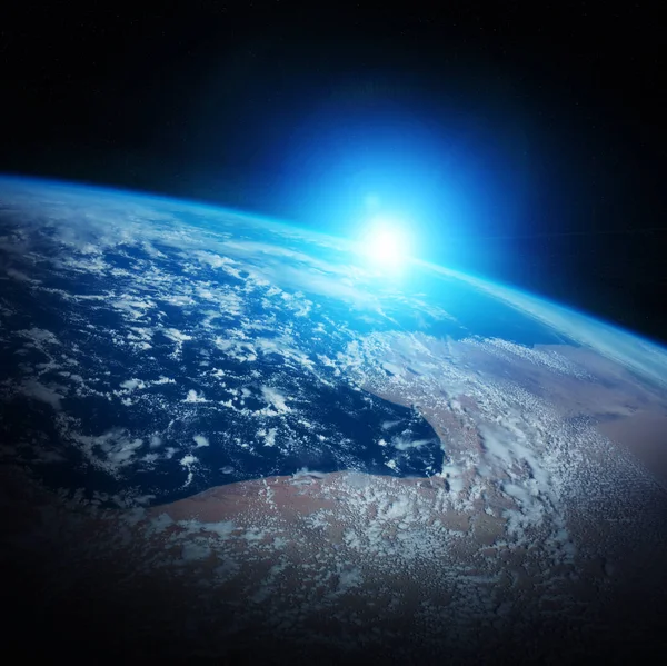 このイメージの内装の惑星の地球ビュー 3 d レンダリング要素 — ストック写真