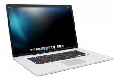 Modern gümüş dizüstü 3d render