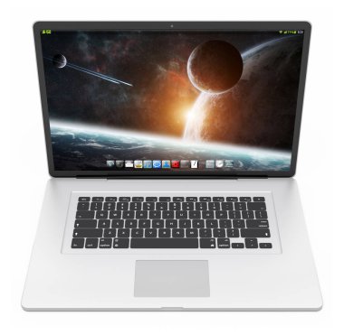 Modern gümüş dizüstü 3d render