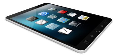 Modern dijital dokunmatik tablet 3d render