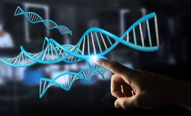 Modern Dna yapısı 3B oluşturmayı kullanarak iş adamı