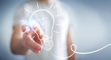 Bir kroki ampul dokunmadan işadamı