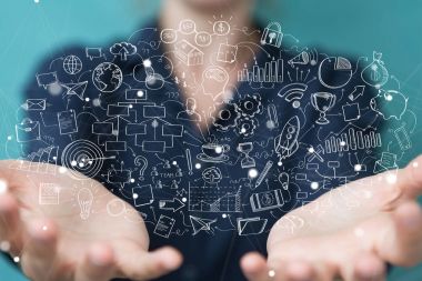 Holding ve dokunaklı el yazması proje presentati işkadını