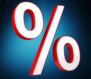 Satış simgeler 3d render havada yüzer