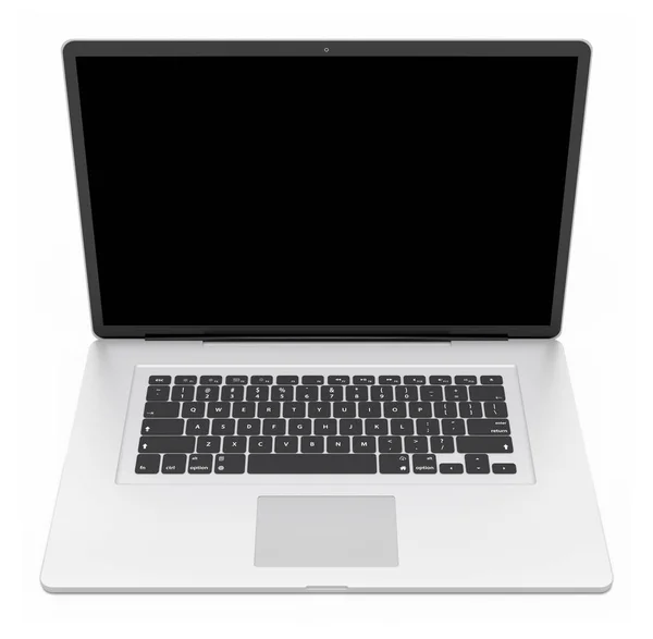 Renderização moderna prata laptop 3D — Fotografia de Stock