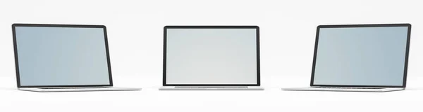 Pokój nowoczesny cyfrowy srebrny i czarny laptop 3d renderowania — Zdjęcie stockowe