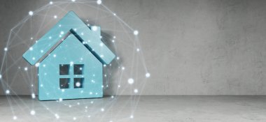 İç bağlantı 3d render ile simgesinde SmartHome