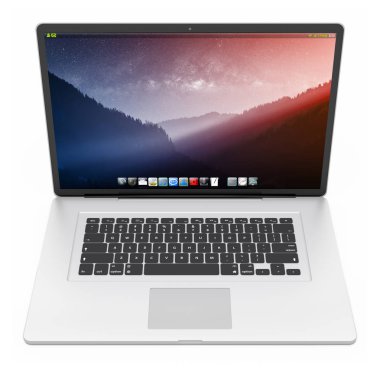 Modern gümüş dizüstü 3d render