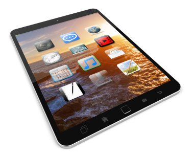 Modern dijital dokunmatik tablet 3d render