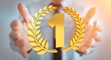 İlk altın fiyatı 3d render kazanan işadamı