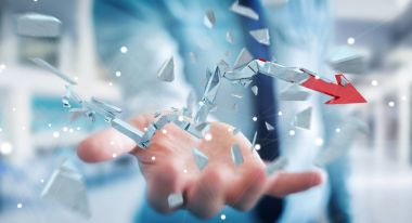 İşadamı kırık kriz ok 3d render ile