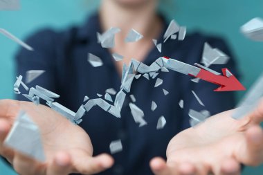 İşkadını kırık kriz ok 3d render ile