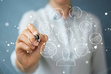 El yazması proje sunumu kalemle çizim işkadını