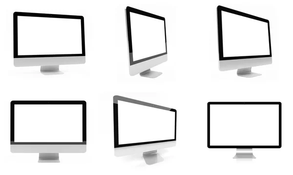 Σύγχρονο ψηφιακής ασημένιο υπολογιστή συλλογή 3d rendering — Φωτογραφία Αρχείου