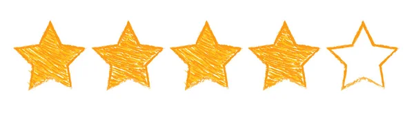 Five gold stars raking illustration — Stock Photo, Image
