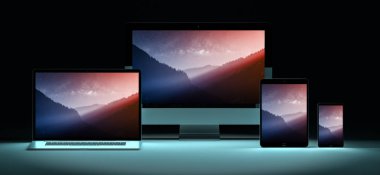 Modern dijital gümüş teknik cihaz 3d render