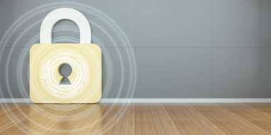 Dijital ev güvenlik 3d render kesmek