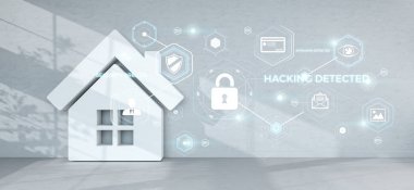 SmartHome güvenlik arabirimi 3d render