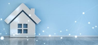 İç bağlantı 3d render ile simgesinde SmartHome