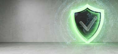 Kalkan kutsal kişilerin resmi iç bağlantıları 3d render ile