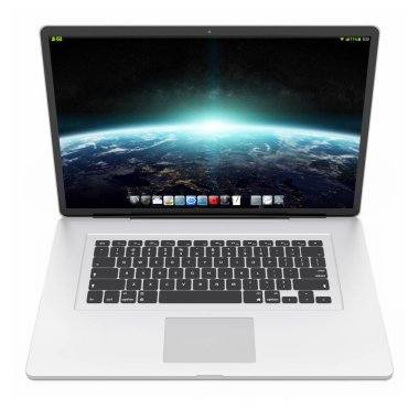 Modern gümüş dizüstü 3d render