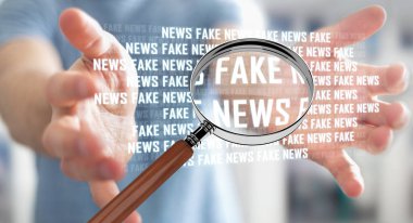 İşadamı sahte haber bilgi 3d render keşfetmek