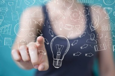 Çok dokunaklı ve kroki ampul tutan bir işkadını
