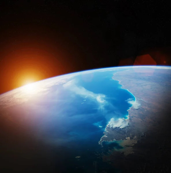 행성 지구 보기 3d 렌더링 요소 가구이 이미지의 — 스톡 사진
